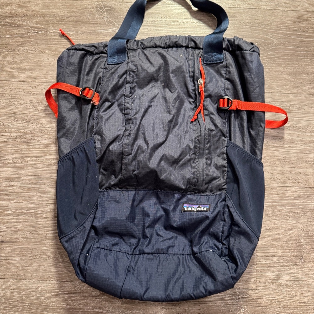 Patagonia Travel Tote Pack Bag OS Blue Nylon Ripstop Packable Backpack Gorpcore